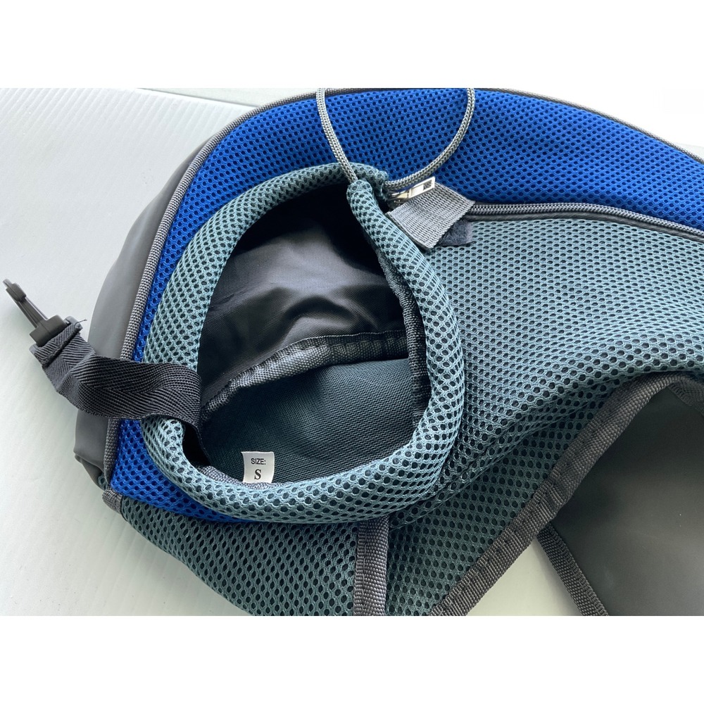 Pet Carrier Sling Mesh Blue Black Adjustable Buckle Strap Small Dog Cat New - Picture 4 of 4